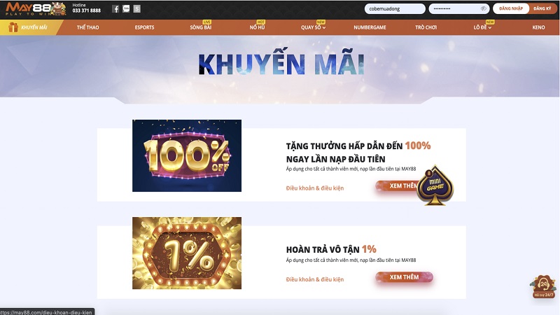 Đổi tiền cược thưởng sang thẻ cào