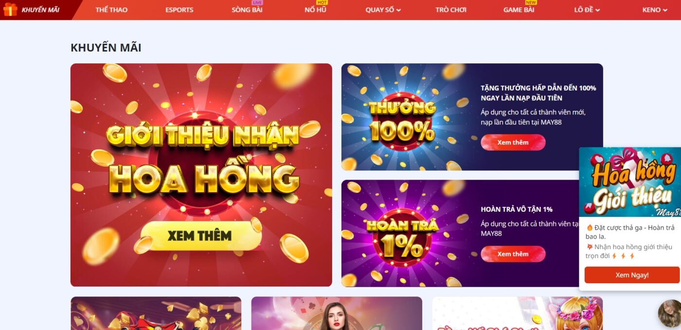 Chương trình ưu đãi đặc biệt khi truy cập link vao may88